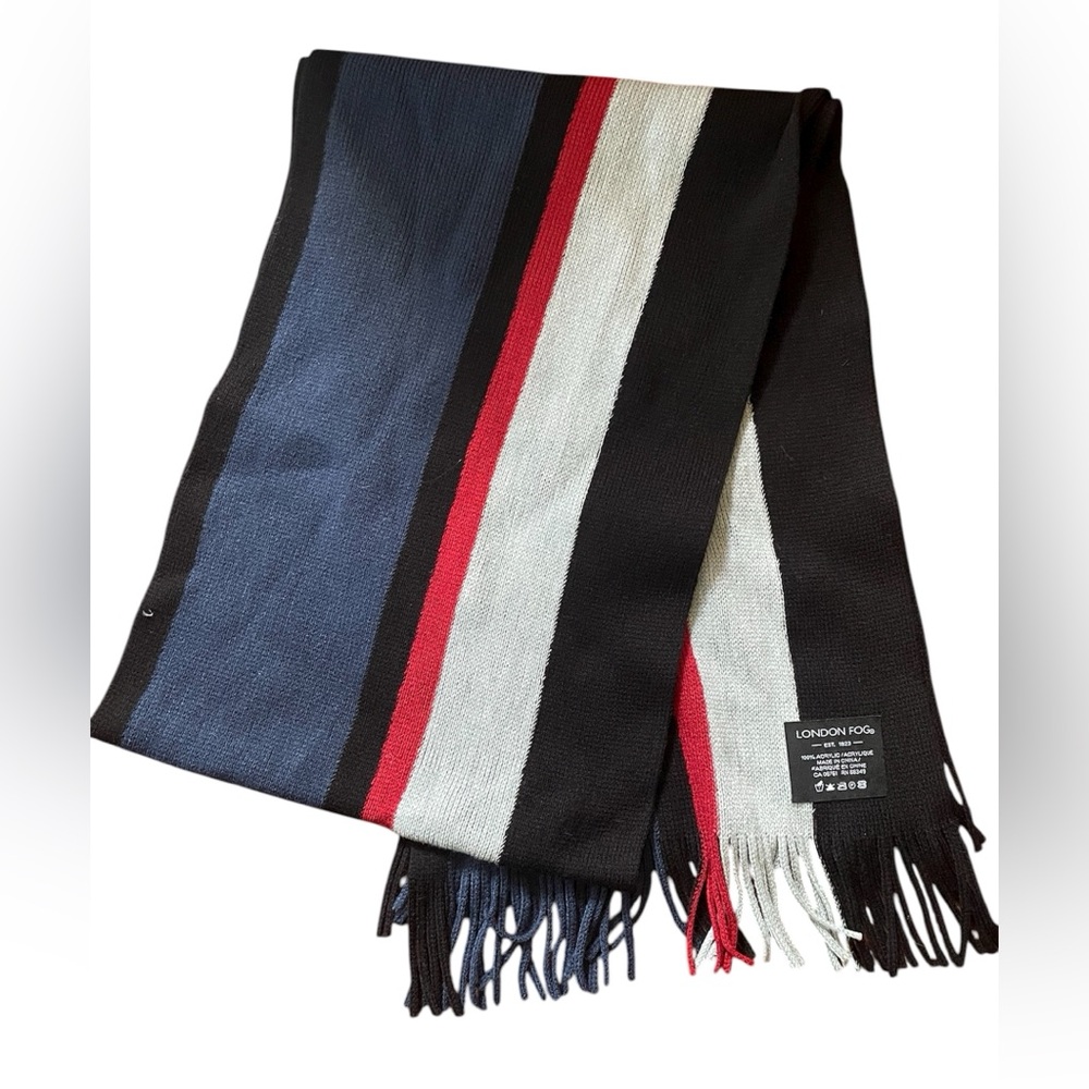 London Fog Two-Tone Black and Gray Scarf
